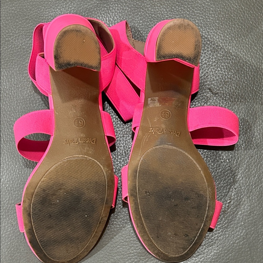 Dream Pairs Fuchsia Strappy Sandals size 6.5 GUC - Picture 5 of 6